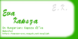 eva kapsza business card